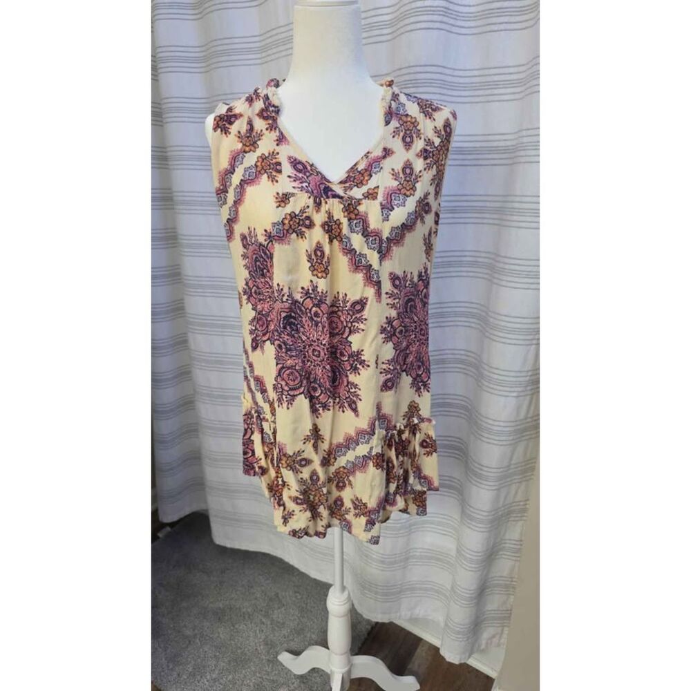 Living Doll Sleeveless Paisley Print Tunic Top Size 1